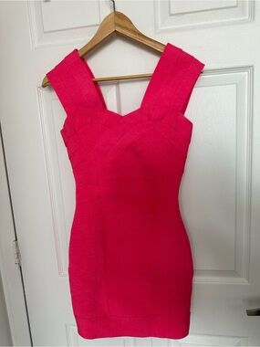Sparkle & Fade Hot Pink Bandage Mini Dress